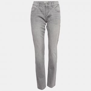Isabel Marant Etoile Light Grey Side Trim Denim Purder Jeans L Waist 33"