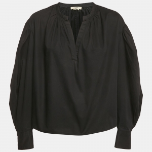 Isabel Marant Etoile Black Gabardine Oversized Blouse M