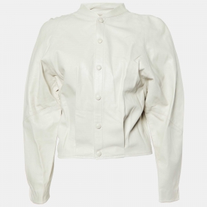  Isabel Marant Beige Leather Buttoned Front Jacket S