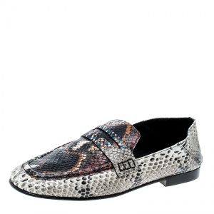 Isabel Marant Multicolor Python Embossed Leather Fezzy Penny Loafers Size 37