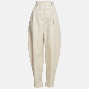 Isabel Marant Cream Cotton Blend Trousers M