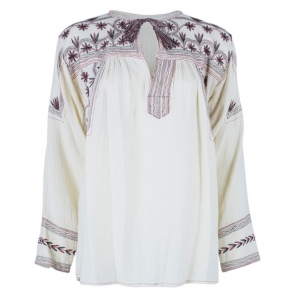 Isabel Marant Vicky Embroidered Cotton Crepe Top XS