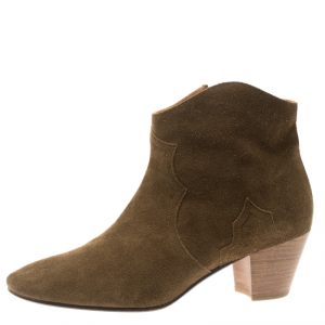 Pre Owned Isabel Marant Brown Suede Dicker Ankle Boots Size 41