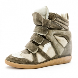 Pre Owned Isabel Marant Beige Bekett Wedge Sneakers Size 37