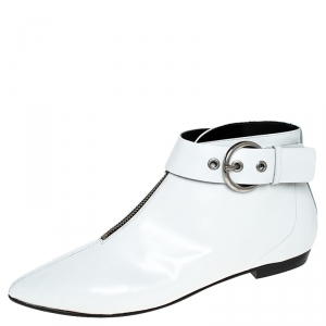 Isabel Marant White Leather Rilows Ankle Boots Size 40
