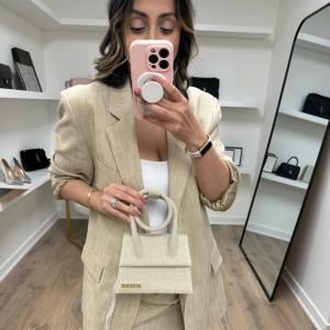Jacquemus Beige Linen Le Chiquito Bag