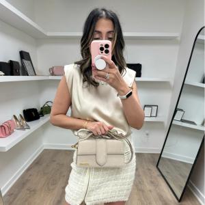Jacquemus Greige Suede Le Grand Bambino Bag