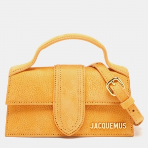 Jacquemus Orange Nubuck Leather Le Bambino Mini Top Handle Bag.