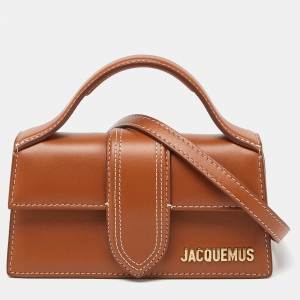 Jacquemus Brown Leather Le Bambino Top Handle Bag