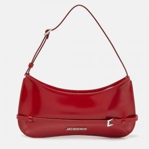 Jacquemus Red Leather Le Bisou Ceinture Shoulder Bag