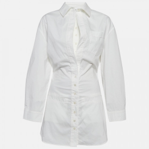Jacquemus Le Splash White Layered Cotton Shirt Dress S