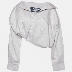 Jacquemus L'Annee 97 Pale Purple Cotton & Linen Crop Top M