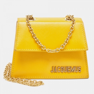 Jacquemus Yellow Leather Le Piccolo Chain Bag