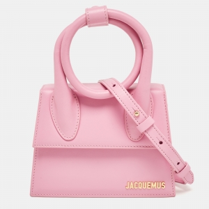 Jacquemus Pink Leather Le Chiquito Noeud Top Handle Bag
