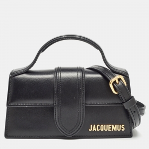 Jacquemus Black Leather Mini Le Bambino Top Handle Bag