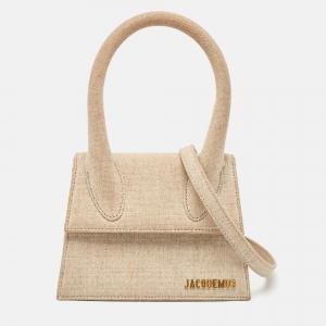 Jacquemus Beige Canvas Le Chiquito Moyen Top Handle Bag