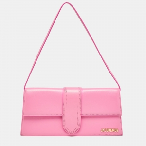 Jacquemus Pink Leather Le Bambino Long Shoulder Bag
