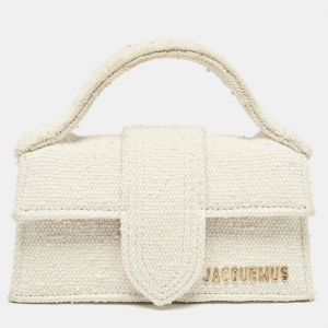 Jacquemus Off White Canvas Le Bambino Mini Top Handle Bag