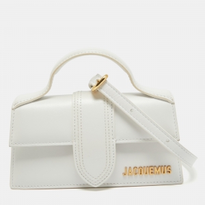 Jacquemus White Leather Mini Le Bambino Top Handle Bag