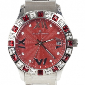 Jacques Lemans Red Stainless Steel 1-1517 Women's Wristwatch 37MM