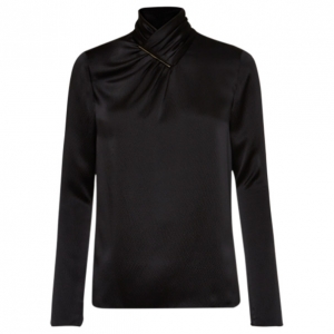 Jason Wu Black Hammered Silk Blouse S