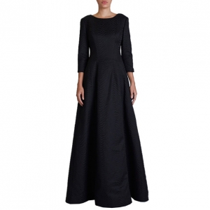 Jason Wu Black Silk-Jacquard Gown M