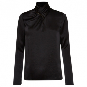 Jason Wu Black Hammered Silk Blouse M