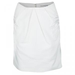 Jc De Castelbajac White Cotton Quilted Applique Detail Skirt S