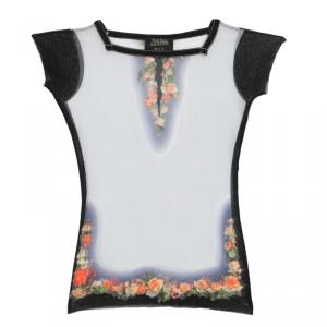 Jean Paul Gaultier Multicolor Floral Print Mesh Top XL