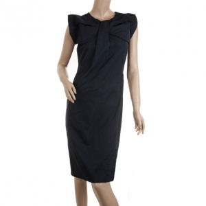 Jil Sander Navy Blue Silk Dress S