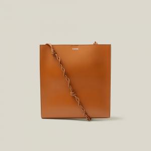 Jil Sander Brown Tangle Medium Leather Bag One Size