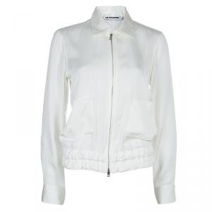 Jil Sander Cream Silk Jacket S