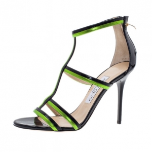Jimmy Choo Green and Black Thistle Sandals Size 37