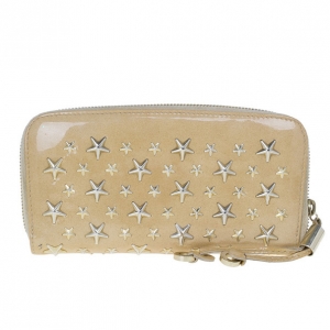 Jimmy Choo Beige Patent Leather Filipa Wallet