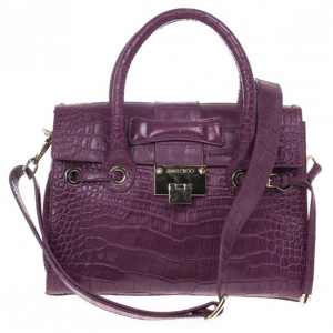 Pre Owned Jimmy Choo Small Rosalie Crocodile-Embossed Satchel