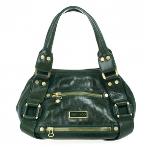 مملوكة مسبقًا Jimmy Choo Green Patent Leather and Suede Mahala Bag