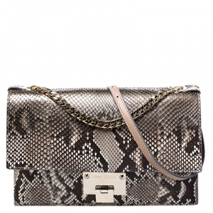 مملوكة مسبقًا Jimmy Choo Brown Python Rebel Shoulder Bag