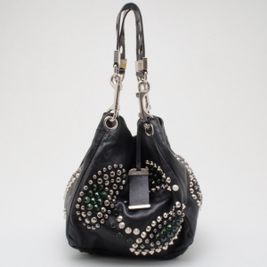 Pre Owned Jimmy Choo Black Studded Lohla Jane Hobo