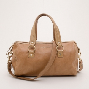 Pre Owned Jimmy Choo Nude Leather and Python Satchel