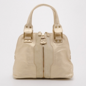 Pre Owned Jimmy Choo Beige Mandah Satchel