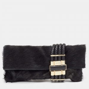 مملوكة مسبقًا حقيبة جيمي تشو شاندرا جلد أسود وسويدي