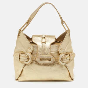 Jimmy Choo Gold Leather Tulita Shoulder Bag