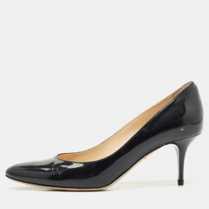 Jimmy Choo Black Patent Leather Bridget Round Toe Pumps Size 39