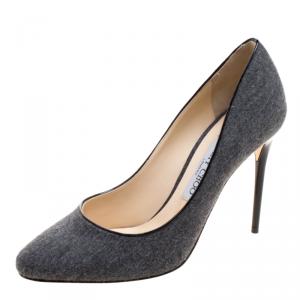 Jimmy Choo Grey Wool Blend Gilbert Pumps Size 39.5