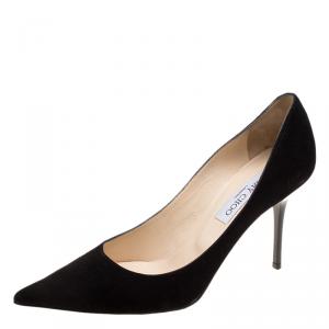 Jimmy Choo Black Suede Romy Pointed Toe Pumps Size 38