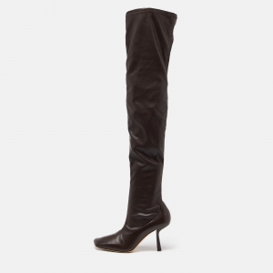 Jimmy Choo Brown Leather Over The Knee Length Boots Size 40