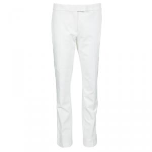 Joseph Off White Stretch Gabardine Finley Regular Fit Trousers L