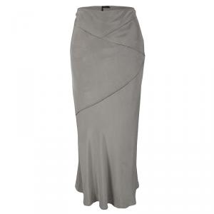 Joseph Taupe Grey Silk Paneled Hala Maxi Skirt M