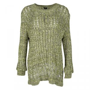 Joseph Mulitcolor Fatigue Deconstructed Chunky Cable Knit Pullover M