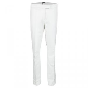 Joseph Off White Stretch Gabardine Finley Regular Fit Trousers L